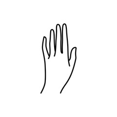 Woman's hand icon line. Vector Illustration of female hands of different gestures. Lineart in a trendy minimalist style