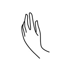 Woman's hand icon line. Vector Illustration of female hands of different gestures. Lineart in a trendy minimalist style
