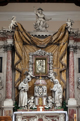 High Altar in the Catholic Church of the Saint Clare in Kotor, Montenegro