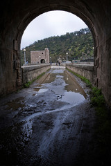 Fototapeta na wymiar Reservoir J‡ndula, tunnel excavated in the mountain of granite and slate in the reservoir of Jandula, Jaen, Spain