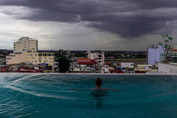 phnom penh city cambodia infinity pool skyline