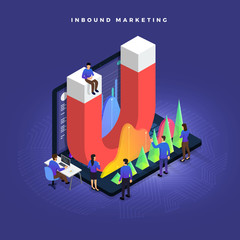 Illustrations concept inbound marketing