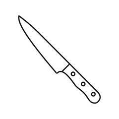 Knife icon, black isolated vector line icon on white background