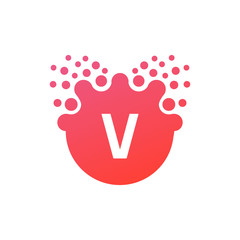 Abstract vector illustration Dots initial Letter v icon Logo modern design