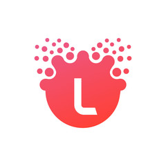 Abstract vector illustration Dots initial Letter l icon Logo modern design