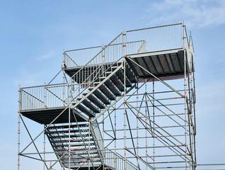 Metal construction stairs