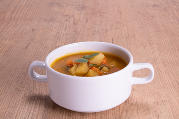  vegetable soup, potato and carrot