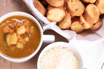  vegetable soup, potato and carrot