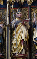 Fototapeta premium Saint Leonard, Twelve Apostles altar in St James Church in Rothenburg ob der Tauber, Germany