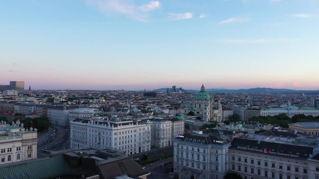 VIENNA AUSTRIA AERIAL SUNSET