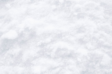 Top view of the white snow. Snow texture.