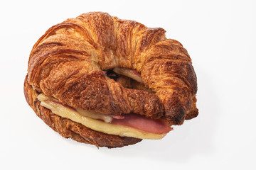Crossaint with cheese and ham