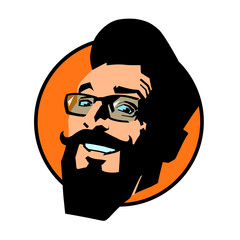 smiling hipster man. joyful emotions