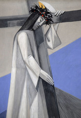 2nd Stations of the Cross, Jesus is given his cross, Church of the Holy Trinity in Gemunden am...