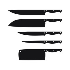 Knife set, Knife icon, set, vector illustration isolated on white background