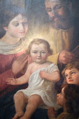 Holy Family, altarpiece in the church of St. Agatha in Schmerlenbach, Germany © zatletic
