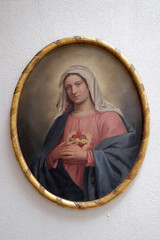Immaculate Heart of Mary, altarpiece in the church of St. Agatha in Schmerlenbach, Germany