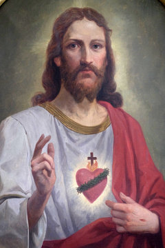 Sacred Heart of Jesus, altarpiece in the church of St. Agatha in Schmerlenbach, Germany