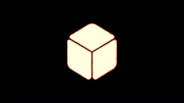 Symbol dice d6 burns out of transparency, then burns again. Alpha channel Premultiplied - Matted with color black