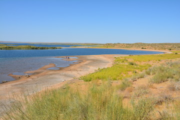 Lac Aydar Désert Kyzylkum Ouzbékistan