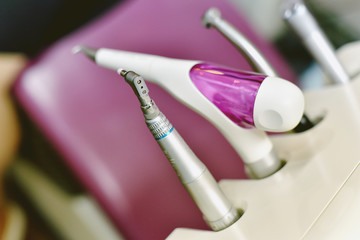 Dental equipment for teeth cleaning, Dentist instrument for dental clinic.