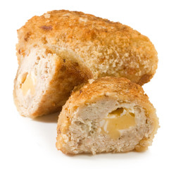 image of cutlet  on white background closeup