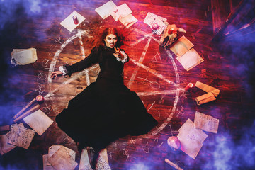 scary witch in house
