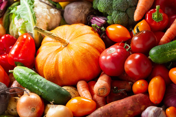 fresh ripe vegetables as background