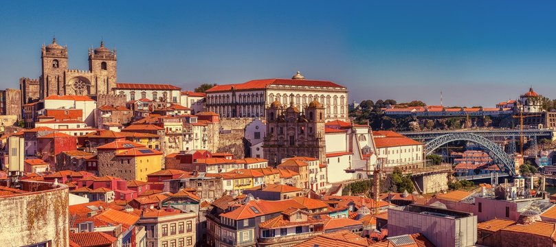 Historic center of Porto in Portugal.