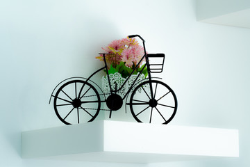 vintage background with bicycle and flowers