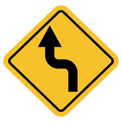 Left reverse turn traffic sign vector illustration background