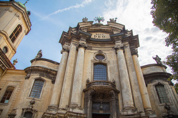 Fototapeta na wymiar Closeup of Dominican Church in Lviv