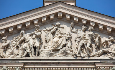 Closeup of Lviv opera house