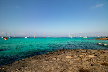 view of the sea and beach from Island Formentera