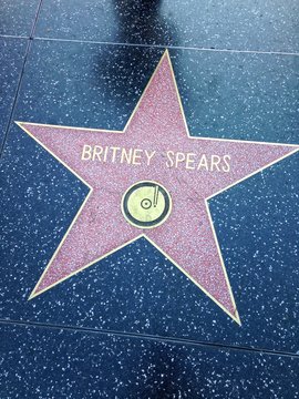 Hollywood, California - July 26 2017: Britney Spears Hollywood walk of fame star on July 26, 2017 in Hollywood, CA.
