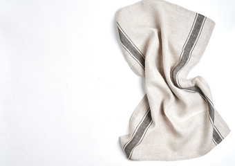 kitchen cloth napkin on white background with copy space