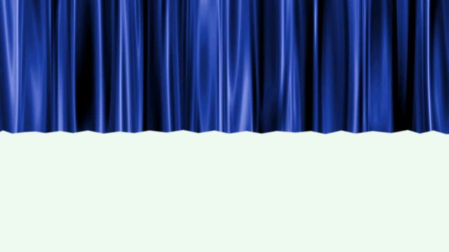  Blue satin curtains rising to reveal a white background.mov