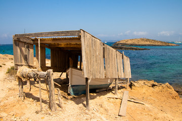hut on the beach from Island Formentera