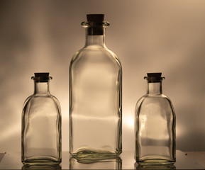  funny bottles on the stage of the theater