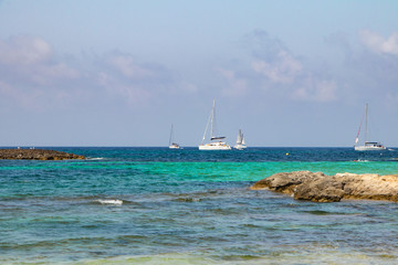 yacht in the mediterranean sea from Island Formentera
