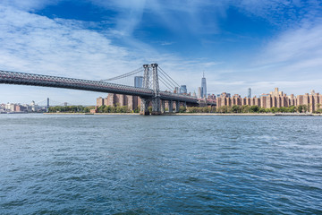 Fototapeta premium New York, East River, Williamsburg Bridge, Brooklyn, Manhattan
