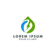 Green energy logo template, Electric icon design vector illustration
