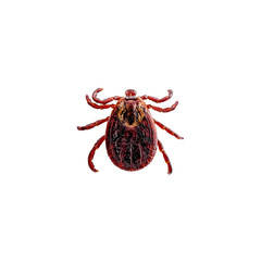 Encephalitis Virus or Lyme Borreliosis Disease or Monkey Fever Infectious Dermacentor Tick Arachnid Parasitic Insect Macro Isolated on White Background