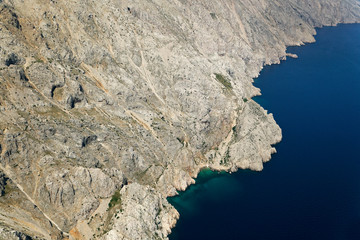 Steep cliffs from Krk, Croatia