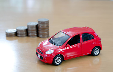 Car finance money stack