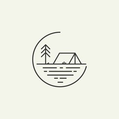 emblem campsite logo - illustration vector symbol