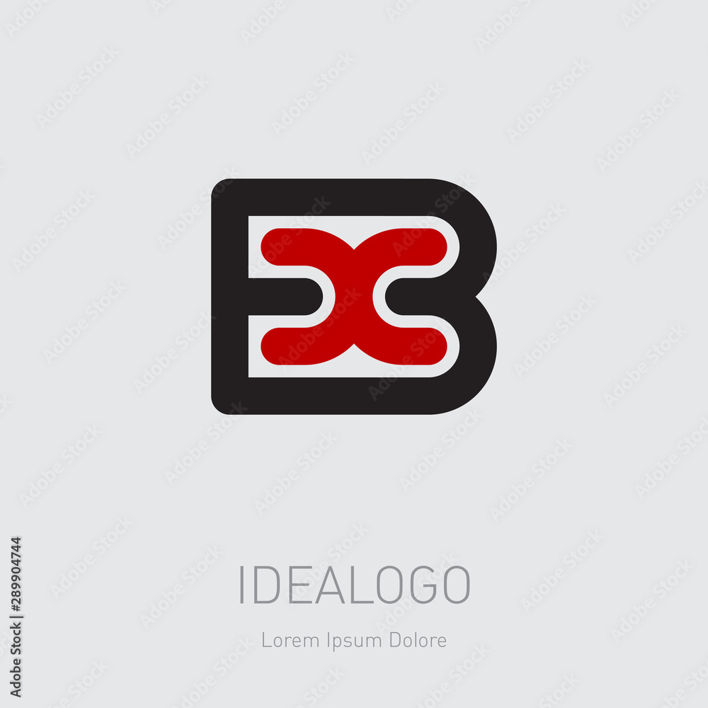 Wall mural b and x initial logo. bx initial monogram logotype. xb - vector design element or icon.