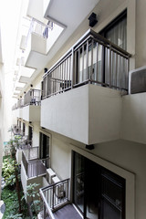 Fototapeta premium Modern house with balcon in level housing