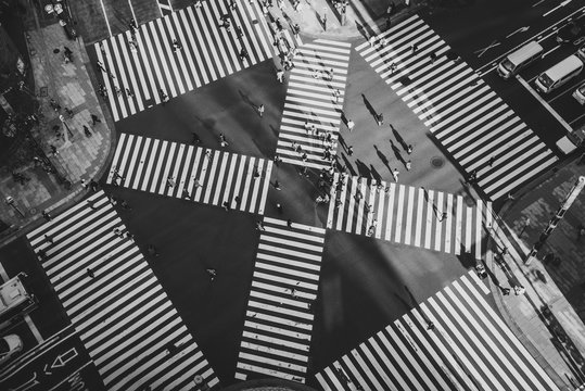 Ginza Cross In Tokyo. View From Above