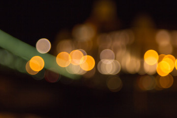 blurry lights of a big city at night. Background for travel photos. bokeh advertising poster